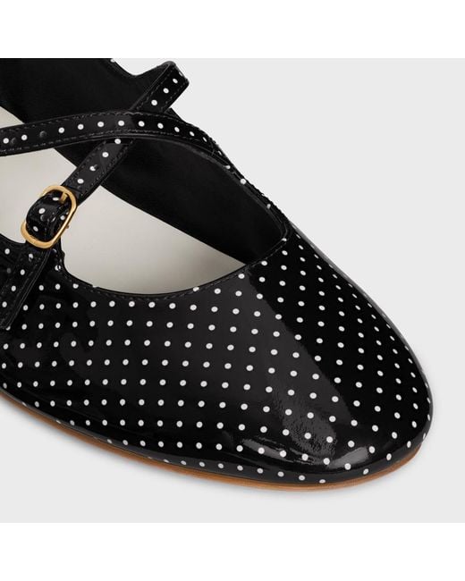 Céline Black Dot Printed Ballet Shoes