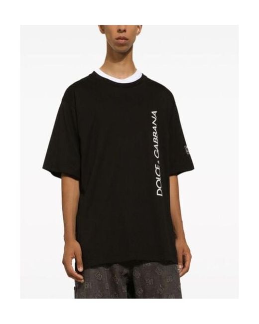 Dolce & Gabbana Black Oversized T-Shirt for men