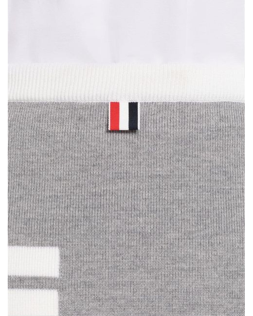 Thom Browne Gray A-Line Merino Wool Midi Skirt