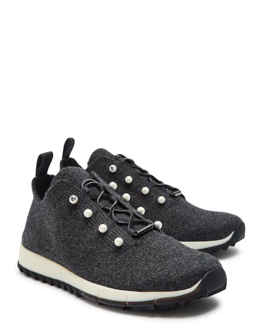 Jimmy Choo Black Cashmere-Knit Sneakers