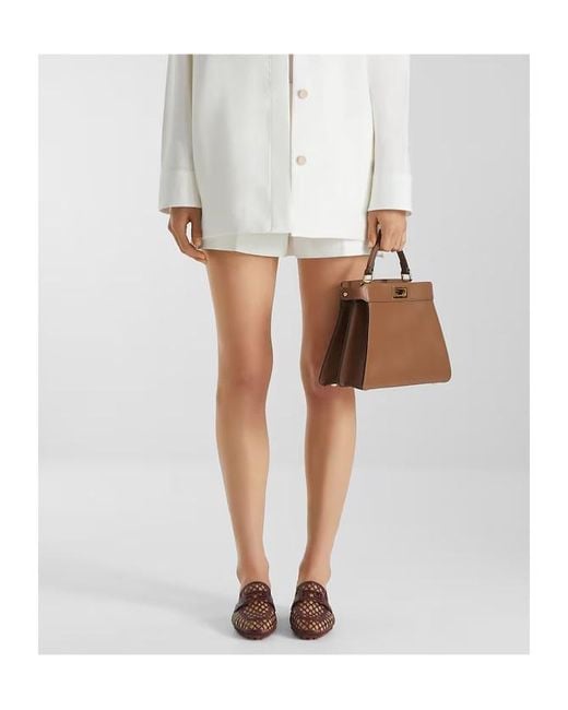 Fendi Brown Peekaboo Iseeu Small Tote Bag