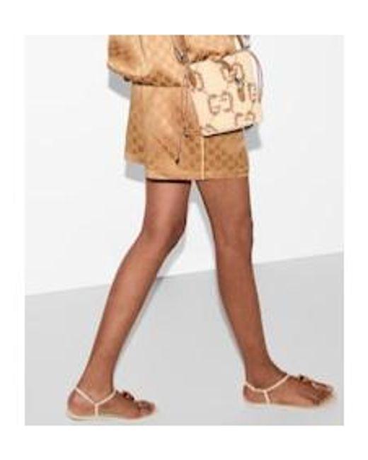 Gucci Natural Satin Short Shorts