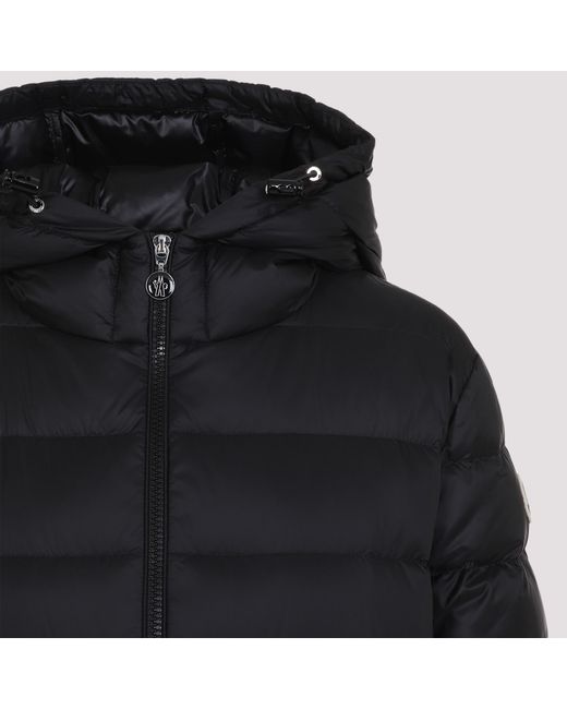 Moncler Black Sedan Logo Patch Hooded Coat