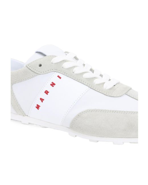 Marni White Round-Toe Sneakers