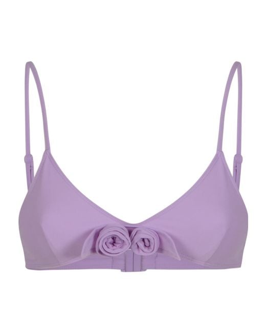 Coperni Purple Flower Bikini Top