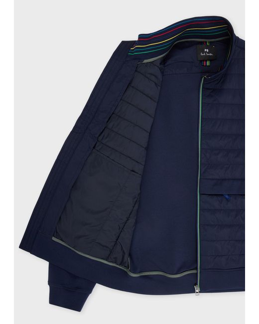 Paul Smith Blue Ps Paul Smith Quilted Front Jacket for men