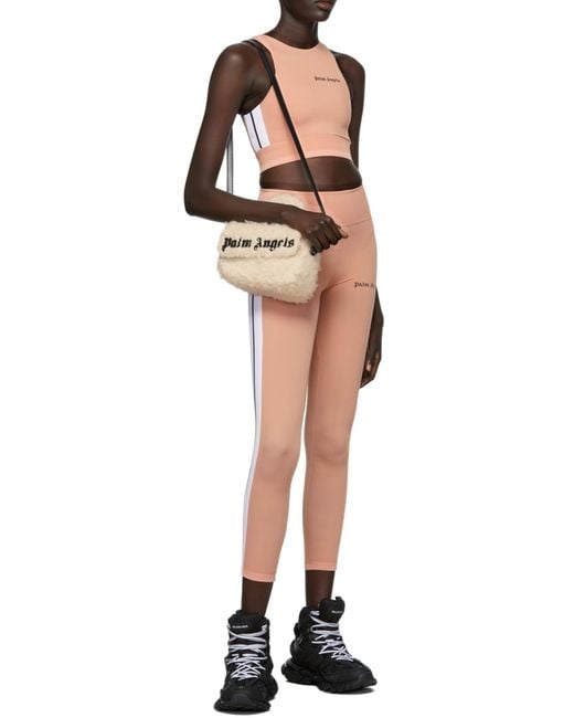 Palm Angels Pink Side-Stripe Sports Bra