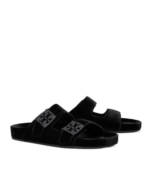 Tory Burch Black Mellow Pavé Slides