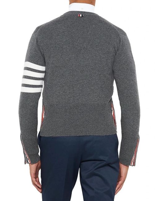 Thom Browne Blue Bar Stripe Cardigan for men