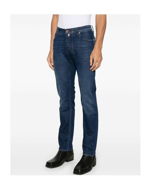 Jacob Cohen Blue Belt-Loop Jeans for men