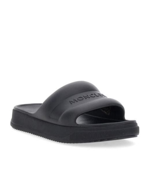 Moncler Black Round-Toe Slippers