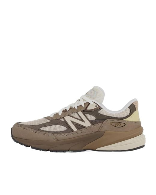 New Balance Brown 990V6 Lace-Up Sneakers for men