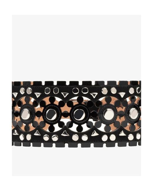 Alaïa White Hollowed-Out Detail Belt
