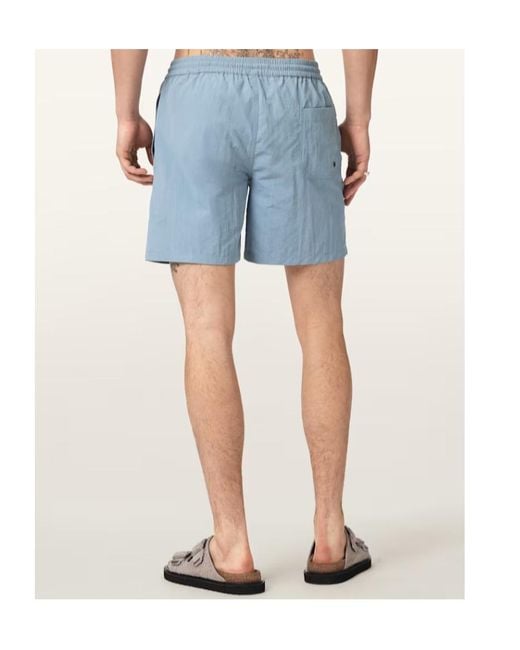 AllSaints Blue Underground Slim Fit Swim Shorts for men