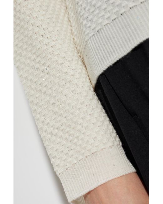 Fabiana Filippi White Long-Sleeve Knit Top