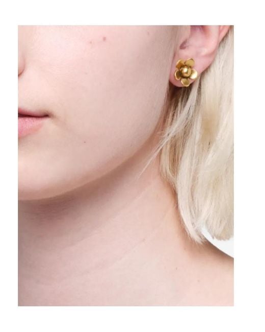 Marc Jacobs Metallic Daisy Stud Earrings