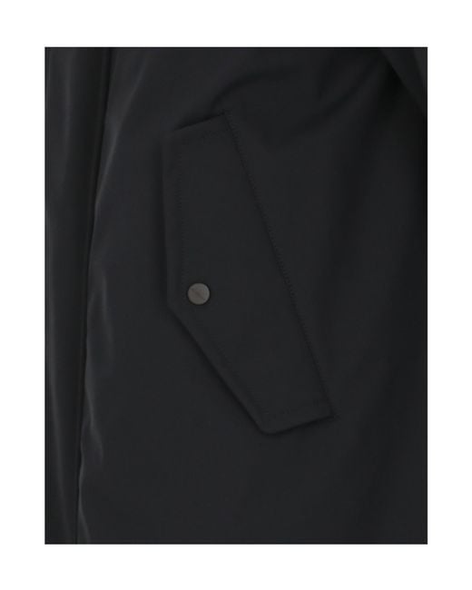 Peuterey Black Logo Patch Hooded Coat for men