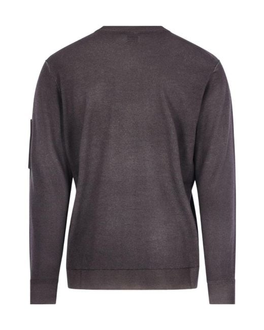 C P Company Gray Lens Detailed Crewneck Jumper for men