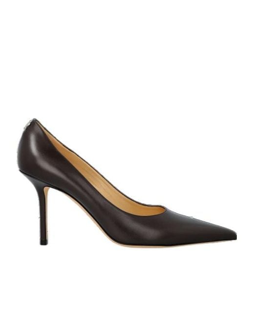 Jimmy Choo Brown Love 85 Pointed-Toe Slip-On Pumps