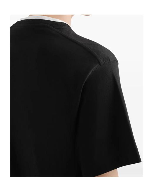 Dolce & Gabbana Black Logo Embroidered Crewneck T-Shirt for men