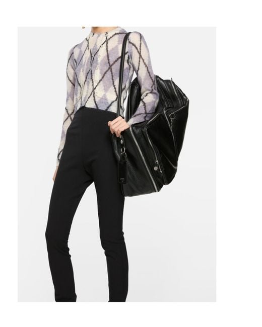 Acne Gray Diamond-Pattern Mohair Cardigan