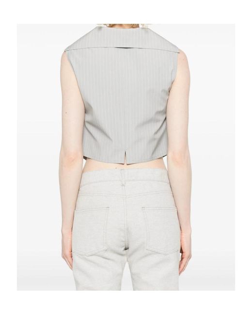 Vivienne Westwood Gray Meryl Pinstripe Buttoned Sleeveless Waiscoat