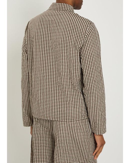 Moncler Brown Plaid Jacket for men