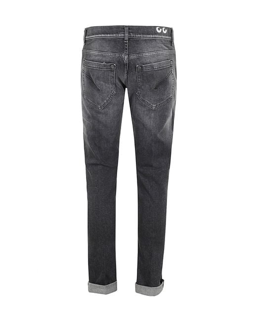 Dondup Gray Rolled Hem Slim Fit Pants for men