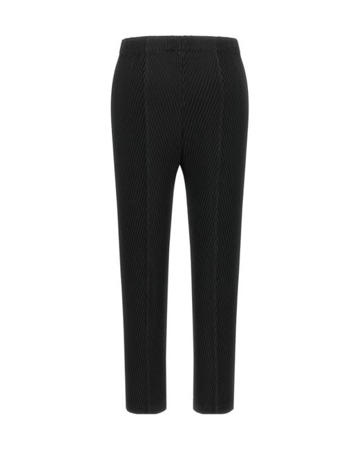 Issey Miyake Black Pleated Casual Trousers