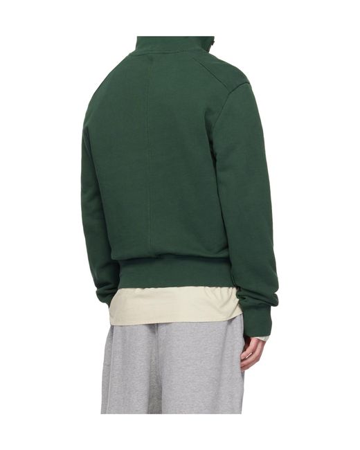 Entire studios Green Button Mock-Neck Sweater for men