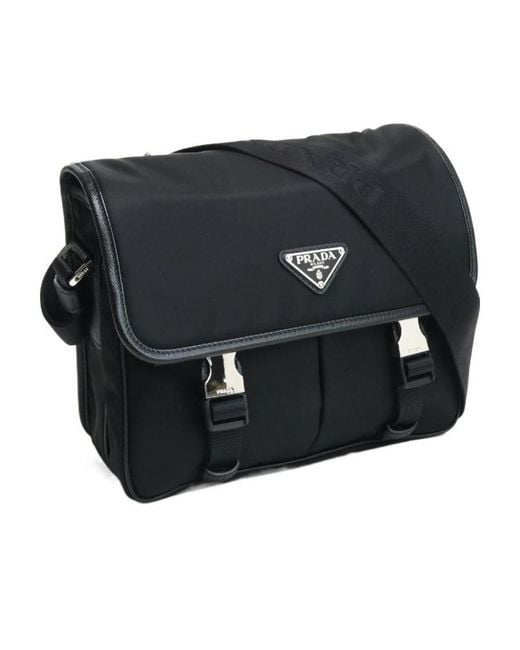 Prada Black Logo Shoulder Bag for men