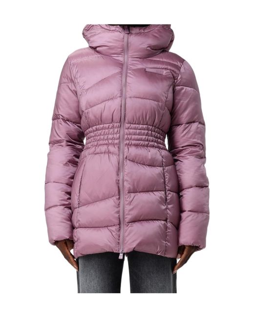 EA7 Purple Long-Sleeved Cotton-Padded Jacket