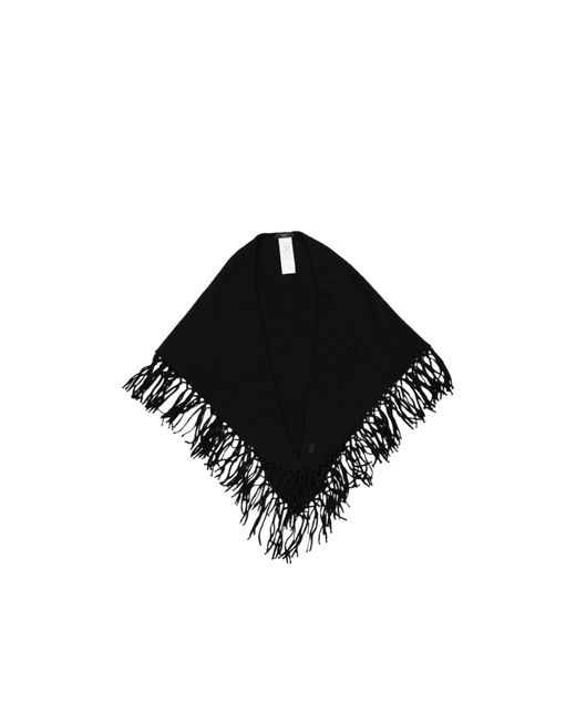 Weekend by Maxmara Black Fringed Wool Cape