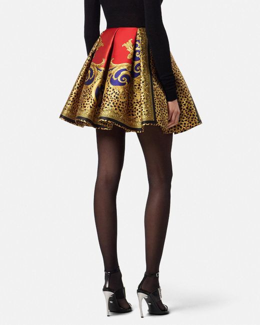 Versace Red Volume-Pleats Ballet Mini Skirt