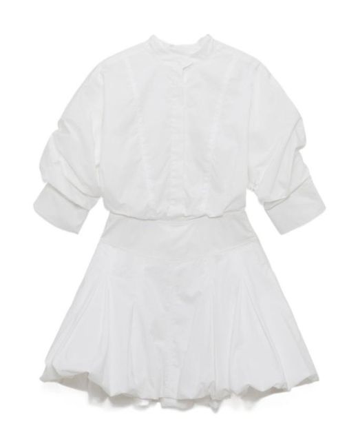Jonathan Simkhai White Effie Cotton Bubble Mini Dress