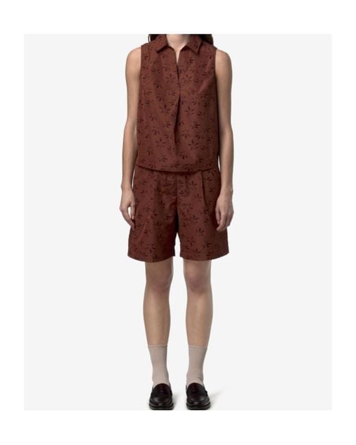 K-Way Purple Patterned Bermuda Shorts