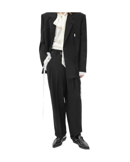 Ann Demeulemeester Black Agdar Pleated Tapered Trousers for men