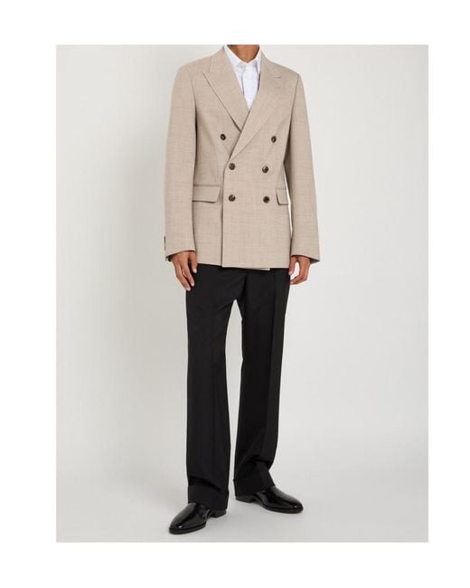 Dries Van Noten Natural Barry Double-Breasted Woven Blazer for men