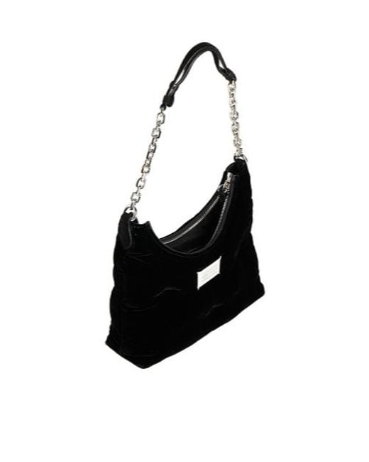 Maison Margiela Black Velvet Medium-Sized Single-Shoulder Bag