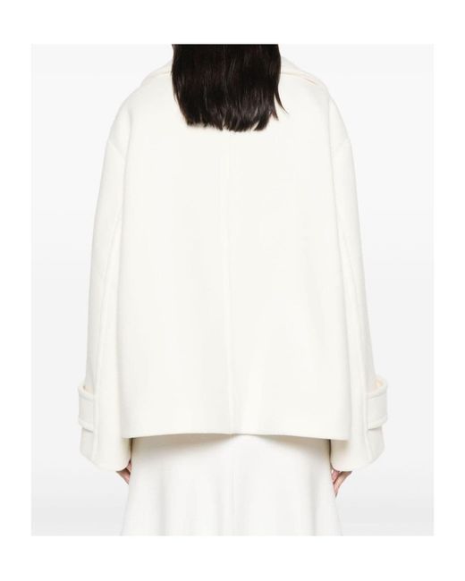 Chloé Natural Chloé Double-Breasted Long-Sleeved Coat