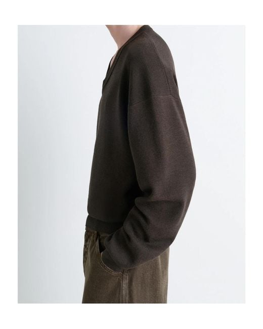 Lemaire Black V-Neck Jumper for men