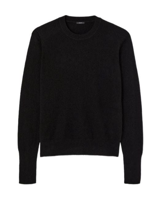 Joseph Black Light Pure Cashmere Round Neck Jumper