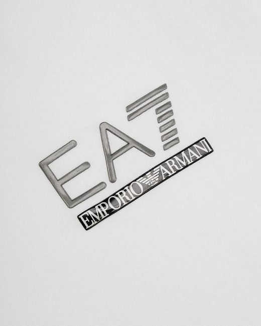EA7 White Polo Shirt With Logo Pattern for men