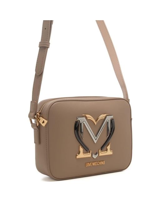 Moschino White Logo-Lettering Shoulder Bag