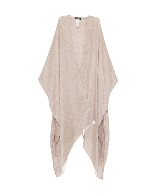 Fabiana Filippi Natural Frayed Open-Front Long Cardigan