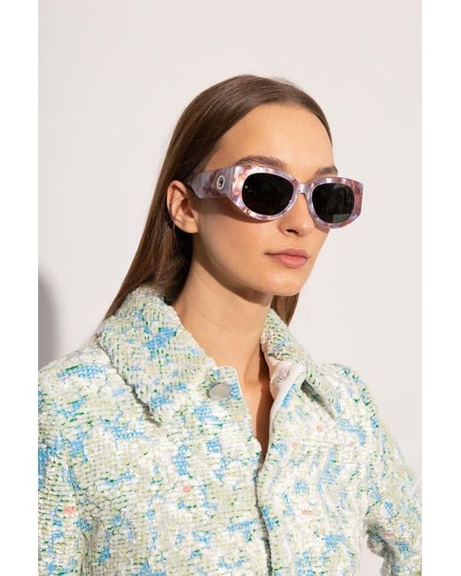 Linda Farrow Metallic X Sara Shakeel Debbie Floral Printed Sunglasses