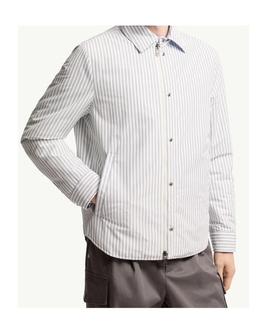 Moncler White Crescent Reversible Quilted Shirt Jacket for men