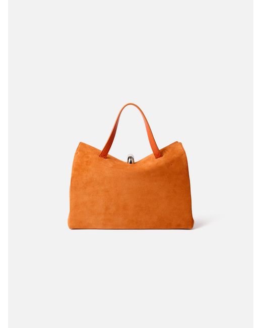 Jacquemus Orange The Valérie Magnetic-Closure Leather Tote Bag