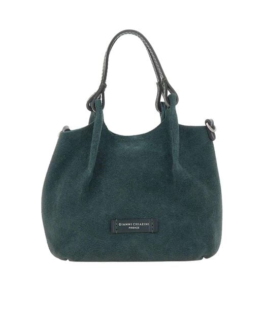 Gianni Chiarini Green Dua Suede Tote Bag