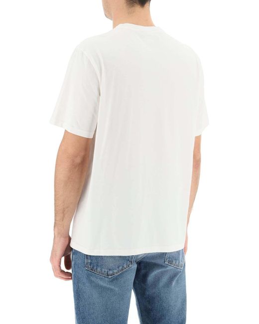 Autry White Graphic Printed Crewneck T-Shirt for men